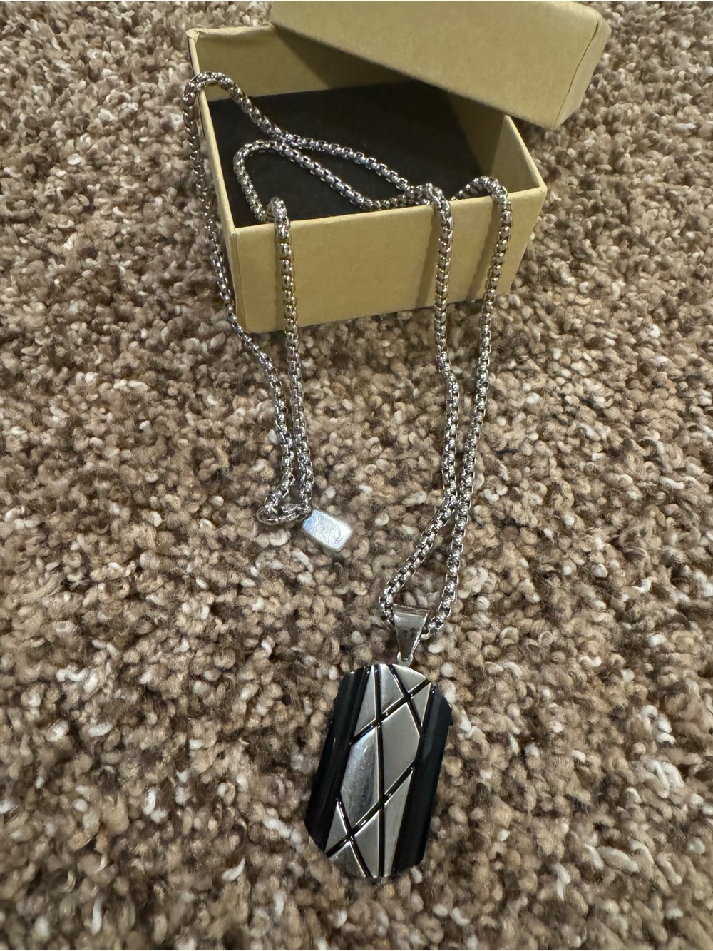 STAINLESS STEEL 23” DOG TAG CHAIN AND CHARM NECKLACE